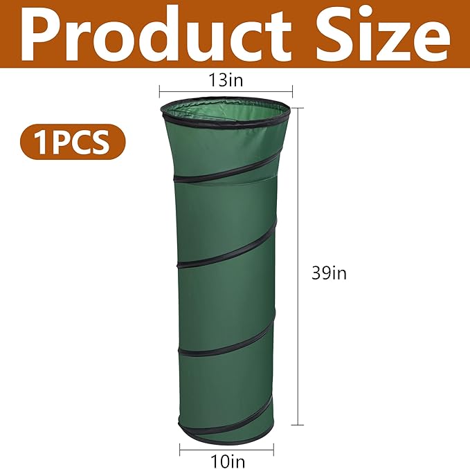 Adnee Leaf Bag Funnel Holder, Foldable Lawn Bag Chute Stand Fit for 30 Gallon Paper Bags, Reusable Yard Waste Bag Funnel for Handling Garbage and Leaves