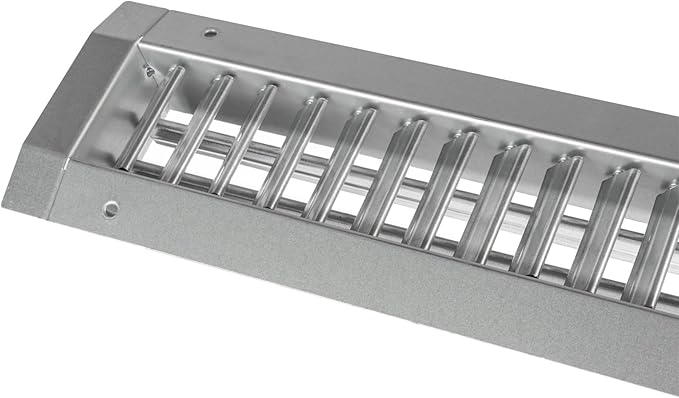 Repa Market 17" x 3" Inch Air Exhaust Grille for Round Ducts - 2 Adjustable Louvre Blades - Galvanized Air Supply Vent Cover - Side Fit Round Surface Canal Ducting from 6.30" to 15.74" Inches