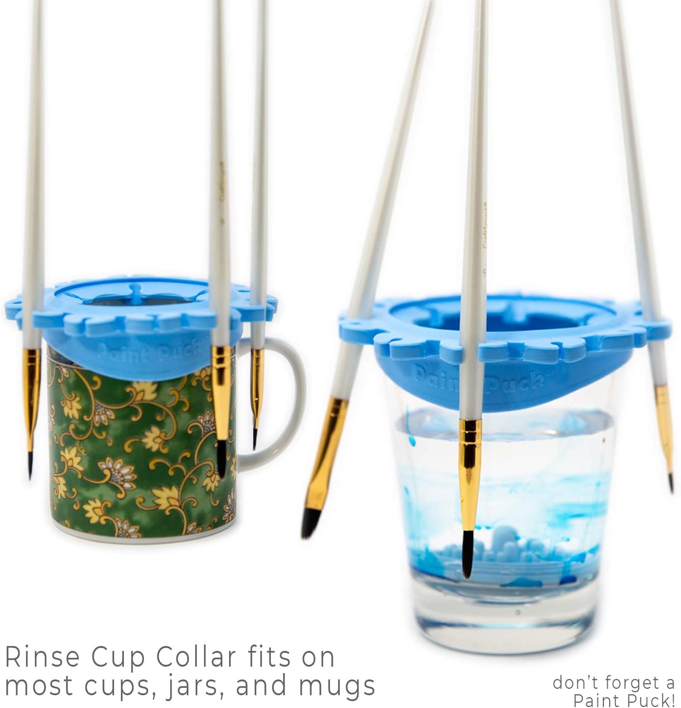 Paint Puck Ultimate Rinse Cup Paint Brush Cleaner (Red, Mug) – Non-Spill Paint Water Cup & Brush Cleaner with Brush Holder, Squeegee Lips & Drip Tray for Acrylic, Watercolor & Art Supplies