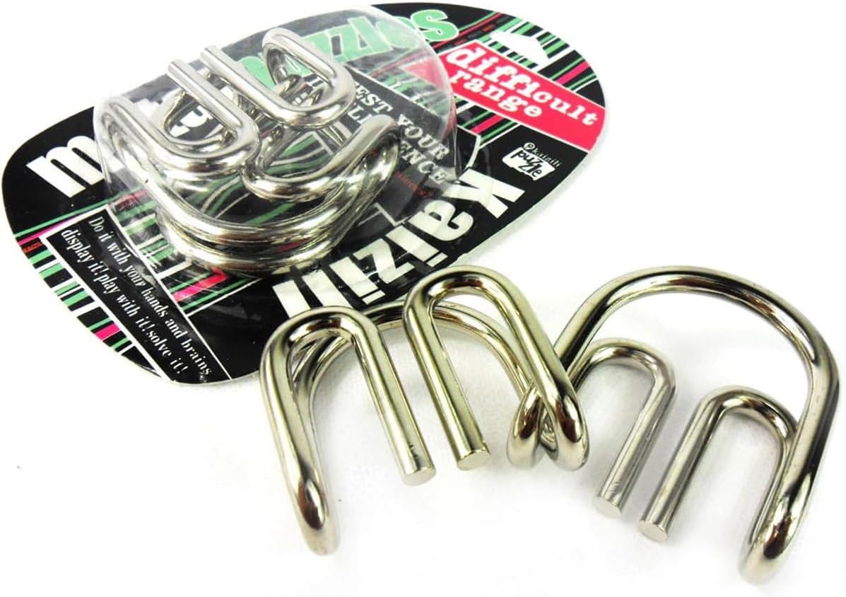 Ahyuan Large Assorted Metal Brain Teaser Puzzles 12 Pack Metal Wire IQ Puzzles with Paper Box Gift Package Great Educational Intelligence Games Toys Party Favors for Kids Adults