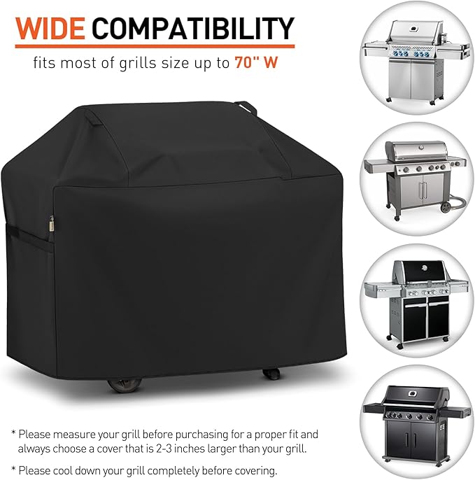 Arcedo 72 Inch Grill Cover, Waterproof Large BBQ Gas Grill Cover Compatible with Weber, Durable and Rip Resistant, Fits for Charbroil Nexgrill Napoleon
