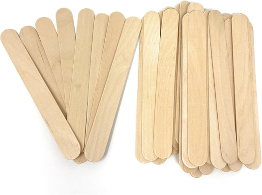 Jumbo 6 Inch Wooden Multi-Purpose Popsicle Sticks,Craft, Ice Cream, Wax, Waxing, Tongue Depressor Wood Sticks [1000 Count]