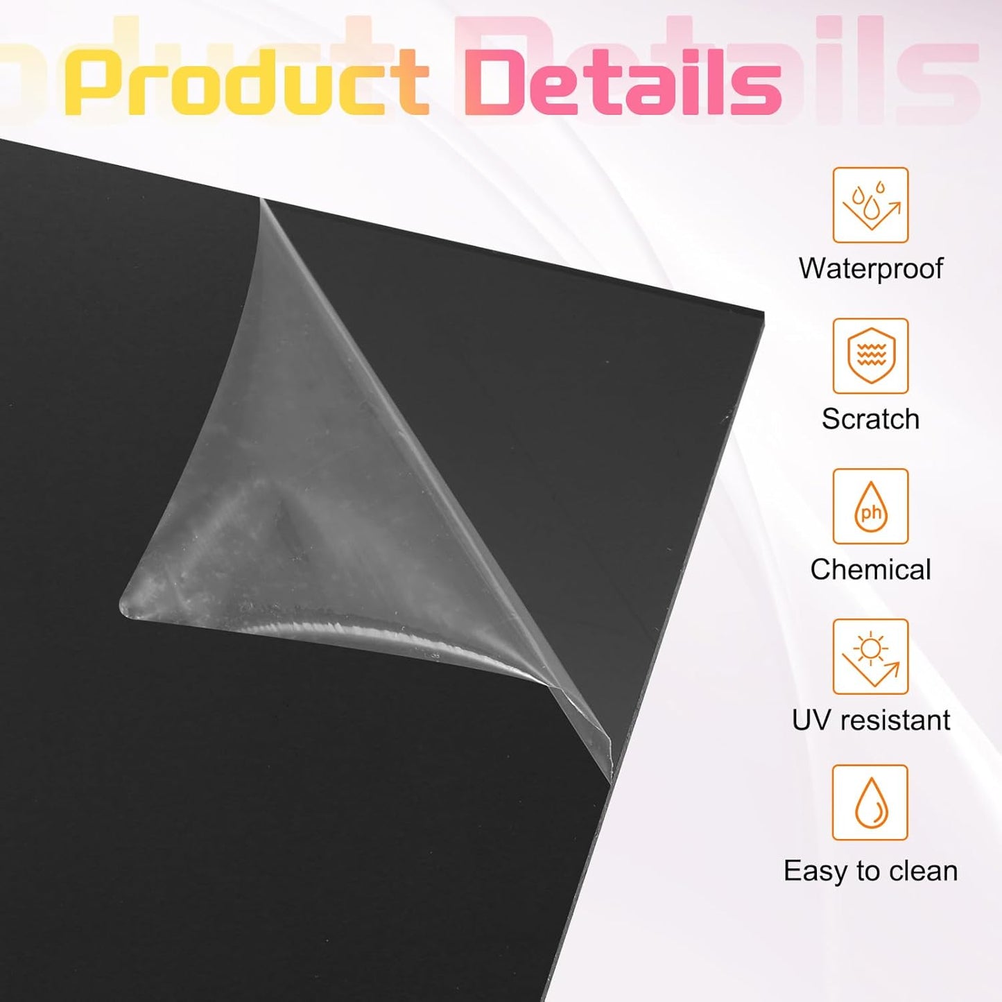 uxcell 3Pcs Acrylic Sheets 12x8 Inch Acrylic Panel 1/8 Inch-3mm Plastic Board for Picture Frames Sign Holders DIY Display Projects Craft, Clear Black