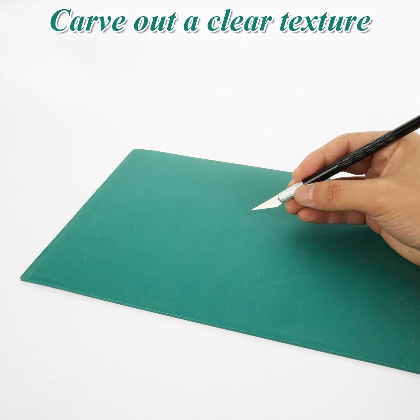 LDXDRU 10 Pack Linoleum Blocks for Printmaking, 8 x 10 Inch Linoleum Blocks Green Linocut Block Linoleum Block Printing for Engraving Art Project Printmaking Stamp Carving Block