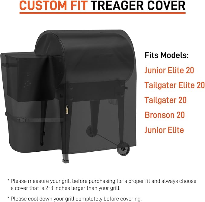 Arcedo Outdoor Grill Cover Compatible with Traeger 20 and Rec Tec Bullseye - Heavy Duty Pellets Smoker Cover for Tailgater Grill Accessories