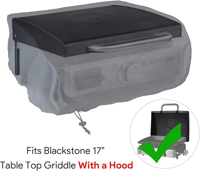 17 Inch Carry Bag and Cover for Blackstone 17" Table Top Griddle With Hood - Heavy Duty 600D Polyester Cover, Replacement Parts
