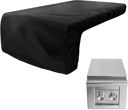 Cover for Lynx Double Side Burner Built-in,Heavy Duty 600D Waterproof Outdoor Grill Burner Cover with Plush Lining,28''L x 13''W x 13''H,Black