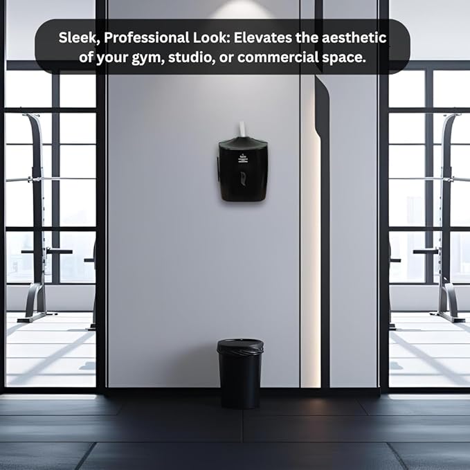 Wall-Mounted Sanitizing Wipe Dispenser – Easy to Install & Refill, Sleek Design for Gyms, Studios & Commercial Spaces