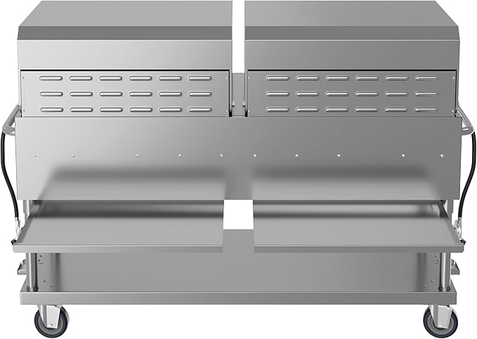 72 in. 10-Burner Commercial Outdoor Propane Gas Grill with Two 36 in. Roll Dome Covers in Stainless-Steel, ETL Listed (CGKIT7-D36D36)