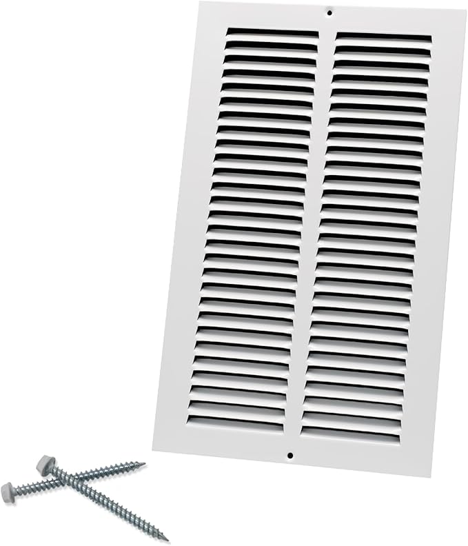 8"W x 14"H [Duct Opening Size] Steel Return Air Grille, Air Return Vent Cover for Ceiling and Sidewall - HVAC Air Vent Covers - [Outer Dimensions: 9.75"W x 15.75"H]