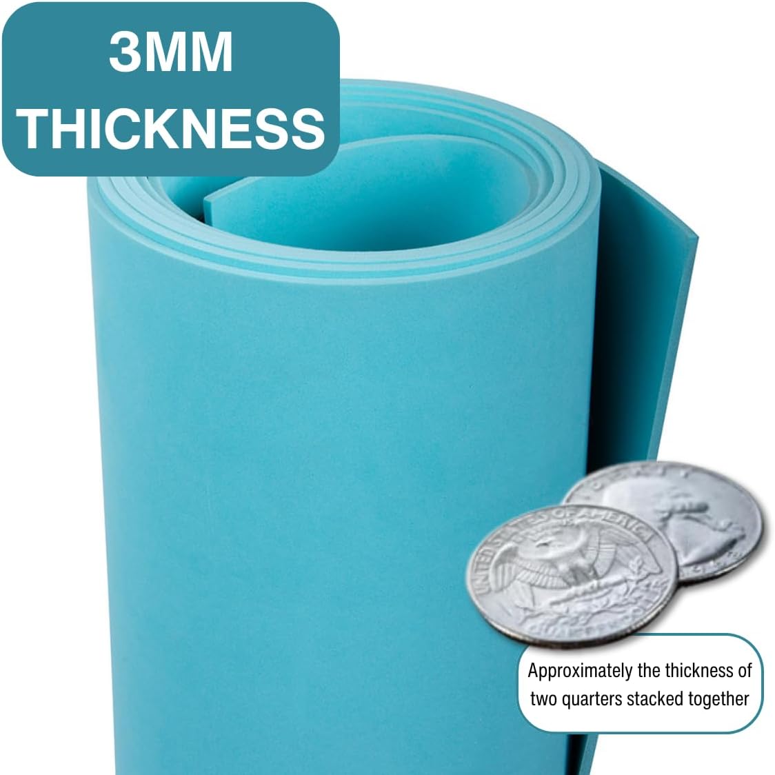 LotusFoam Large 3mm EVA Foam Sheet - 44"x 85" High Density Foam 130 kg/m3 for Cosplay, Costumes, Crafts, Flooring, Outdoor Use - 35 Colors (Aqua Camo) - Aqua Camo