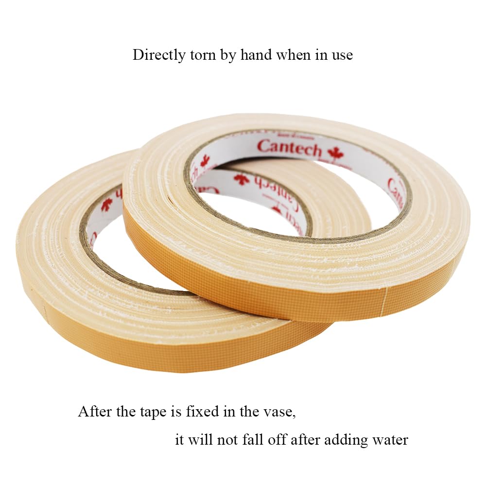 HAHIYO Light Brown 0.5Inch Wide Floral Tape, Waterproof Florist Tape Flower Wrap Adhesive Waterproof Decorative Tape for Bouquet Stem Wrapping Flower Arranging Floral Craft, 2Rolls 200Feet/66Yard