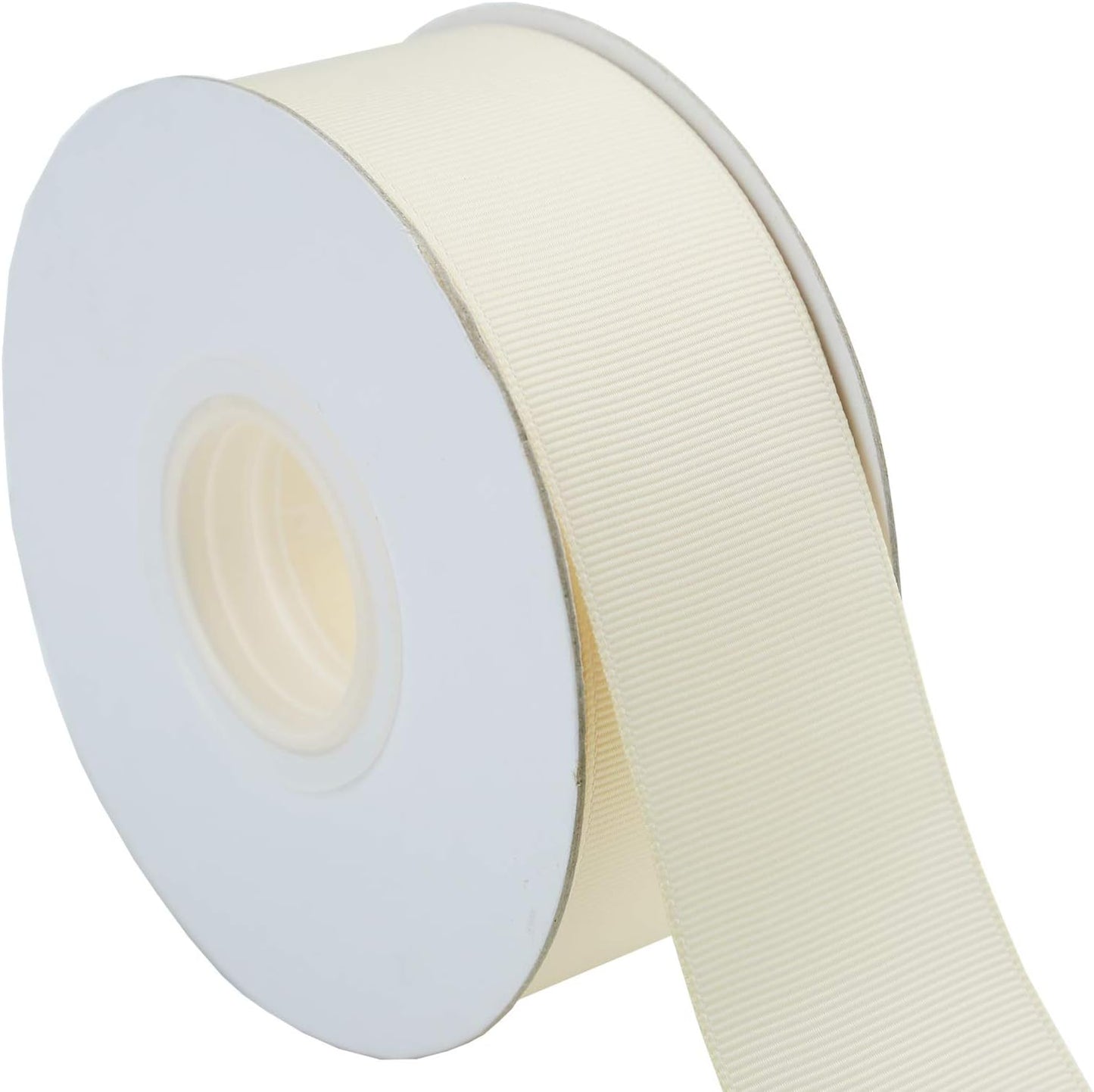 ITIsparkle 11/2" Inch Grosgrain Ribbon 25 Yards-Roll Set for Gift Wrapping Cake Decoration Party Favor Hair Braids Hair Bow Baby Shower Decoration Floral Arrangement Craft Supplies, Ivory Ribbon