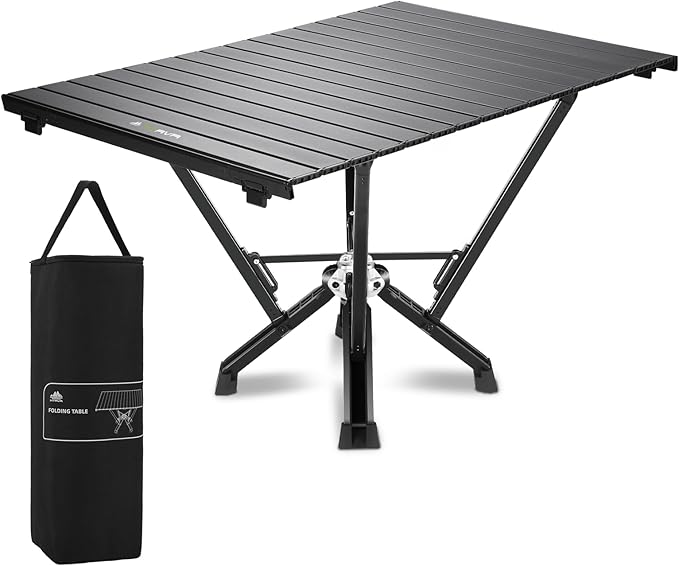 Folding Camping Table — Stable Roll-Up Aluminum Design, Solid Support Structure, Portable Outdoor Table for Camping, Cooking, RV & Travel