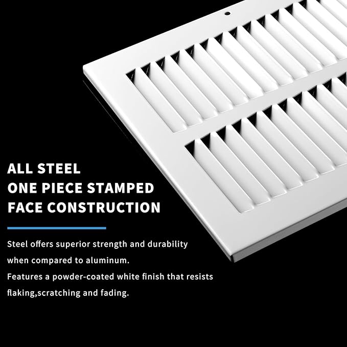 20x8 Return Air Grille(Duct Opening Size),Air Return Vent Cover,Flat Vent Cover,Rejillas De Aire Acondicionado para Casa,Return Air Grilles,Outer Dimensions:21.75"Wx9.75"H(20"W x 8"H, Duct Opening)