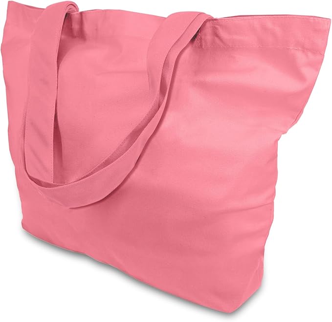 TOPDesign 3-Pack Super Strong Large 12oz Cotton Canvas Tote Bags, Reusable Grocery Shopping Cloth Bags, Fashionable Two-Tone Totes for Crafts, DIY Your Creative Designs