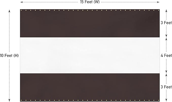 Covers & all Outdoor Clear Panel Curtain, 12 oz Vinyl Outdor Curtains for Patio, Waterproof & Weather Resistant Tarp with Brass Grommets for Pergola, Porch, Gazebos, Balcony (10’H x 15’W Feet, Coffee)