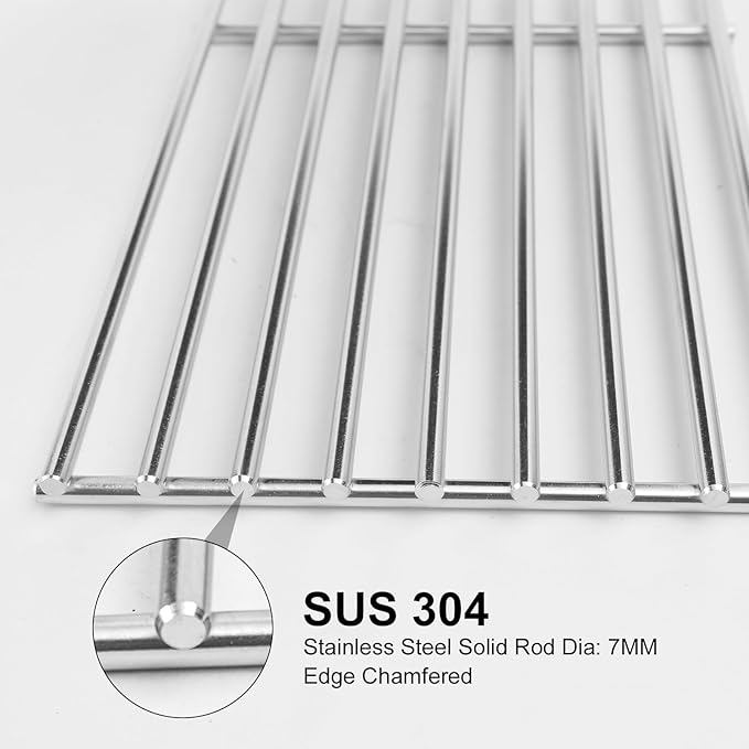 J&HYBBQ Stainless Steel Grill Grate 19 1/4 x 7.5 Inch, 7mm Rod BBQ Grill Grate Compatible with Bull Angus, Brahma, Outlaw, Steer Premium, Lonestar Select, 7 Burner Premium, Lion Premium