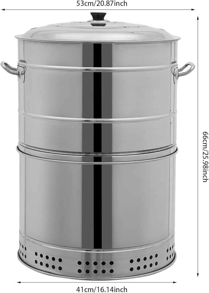 Portable Charcoal Grill, 360° Stainless Steel BBQ Grill Barrel with 50 Skewers & Oil Tray, Outdoor Barbecue Grill for Camping, Backyard, Picnic, Travel