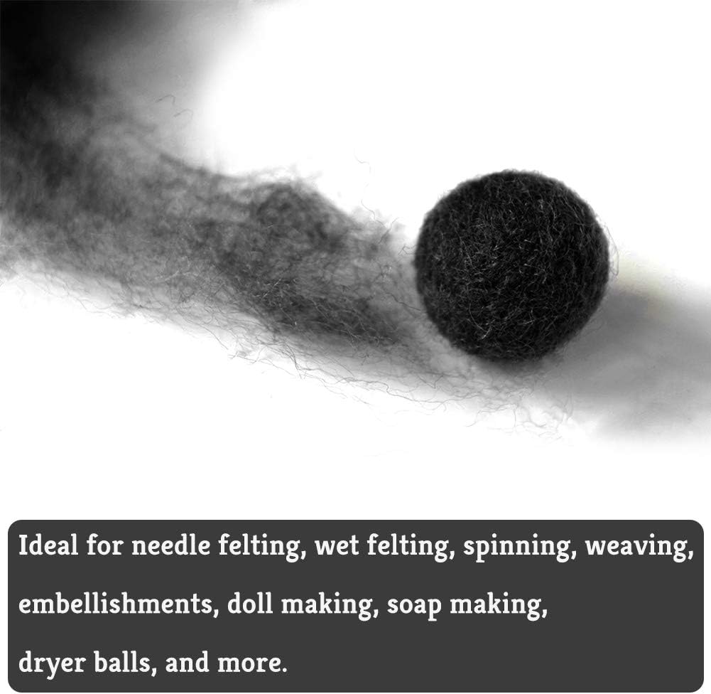 Wool Roving Bulk - 8.82oz/250g Super Wool Chunky Yarn, Wool Roving Top for Needle Felting, Soft Felting Wool Supplies for Hand Spinning, Felting, Blending, Weaving and DIY Craft