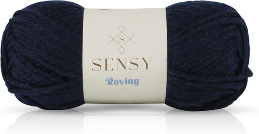 Sensy Roving Yarn, 3.5 oz, 132 Yards, Gauge 5 Bulky (Navy Blue)