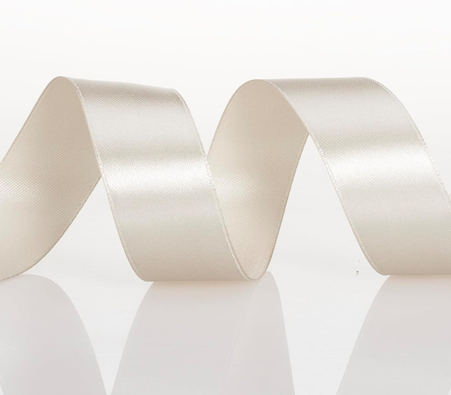 1 Inch Linen Beige Solid Satin Ribbon, 50 Yards Craft Fabric Ribbon for Gift Wrapping Floral Bouquets Wedding Party Decoration