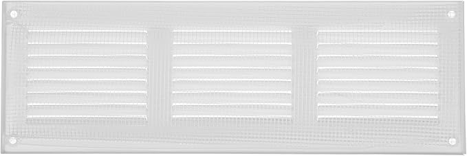 Repa Market 12x4 Inch Air Vent Cover/White Galvanized Steel Louvered Grill Cover with Mesh Screen/Wall or Ceiling Vent/Durable Flush Mount HVAC Register for Indoor and Outdoor Ventilation