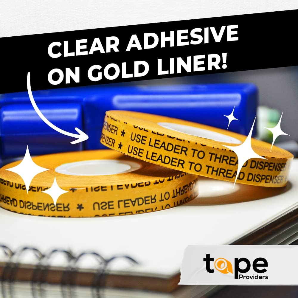 WOD General Purpose ATG Tape, 1/4 inch x 36 yds. (Set of 6 Rolls) Adhesive Transfer Tape Glider Refill Rolls Clear Adhesive on Gold Liner (Acid Free) RWATG20