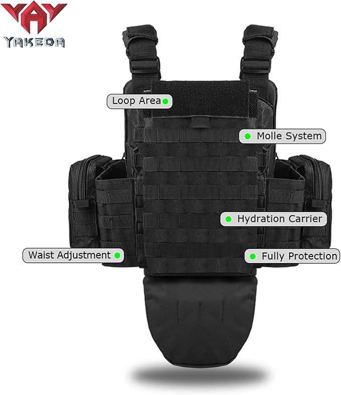 YAKEDA Outdoor Removable CS Training Vest, Molle Breathable Training Quick Adjustable Game Vest