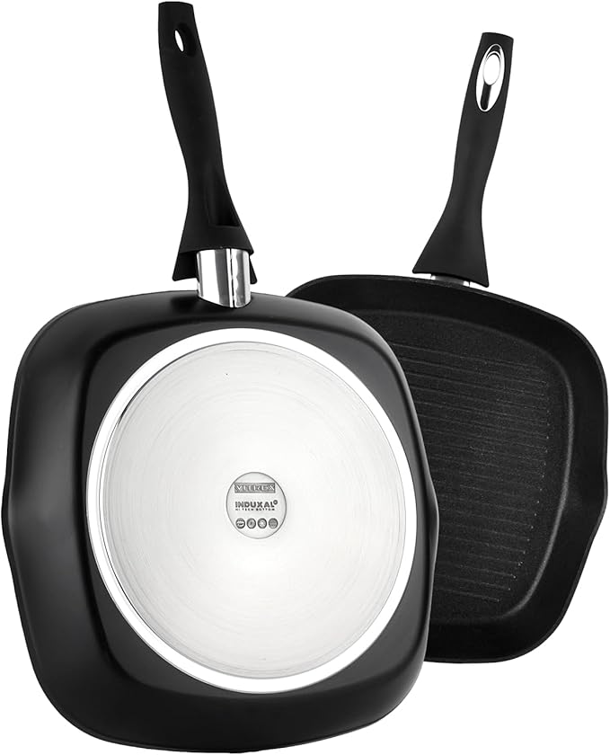 VITREX Nature 11-Inch Forged Aluminum Grill Pan with Nonstick Coating, Compatible with All Stovetops, Dishwasher Safe