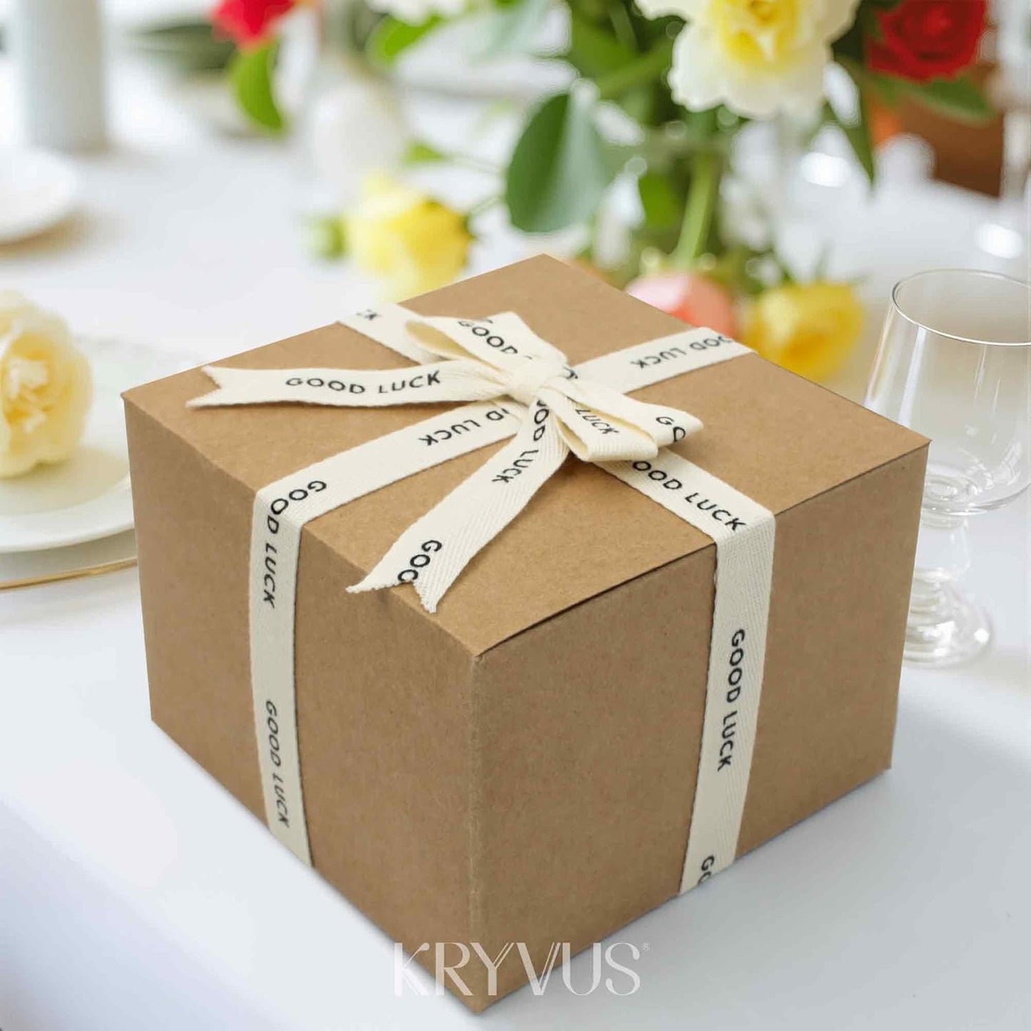 Good Luck Ribbon - 5/8 Inch x 12 Yards Natural Twill Tape Ribbon, Cotton Herringbone Ribbons for Gift Wrapping, Birthdays, Weddings, Christmas, Anniversaries, Valentine's Day, Mother's Day