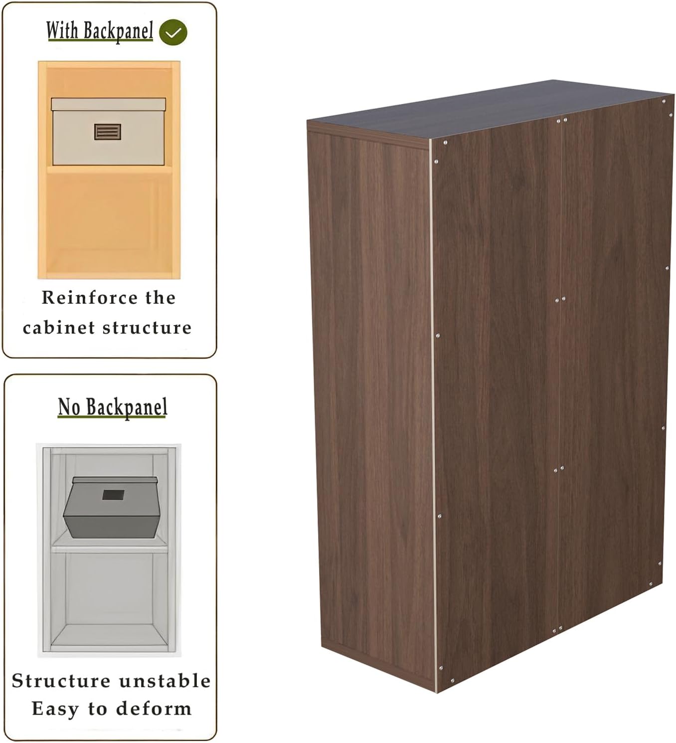 6-Cube Storage Shelf Bookcase - Wooden 3-Tier Floor Standing Open Bookshelf for Home and Office, Cuby Orgainzer, Walnut