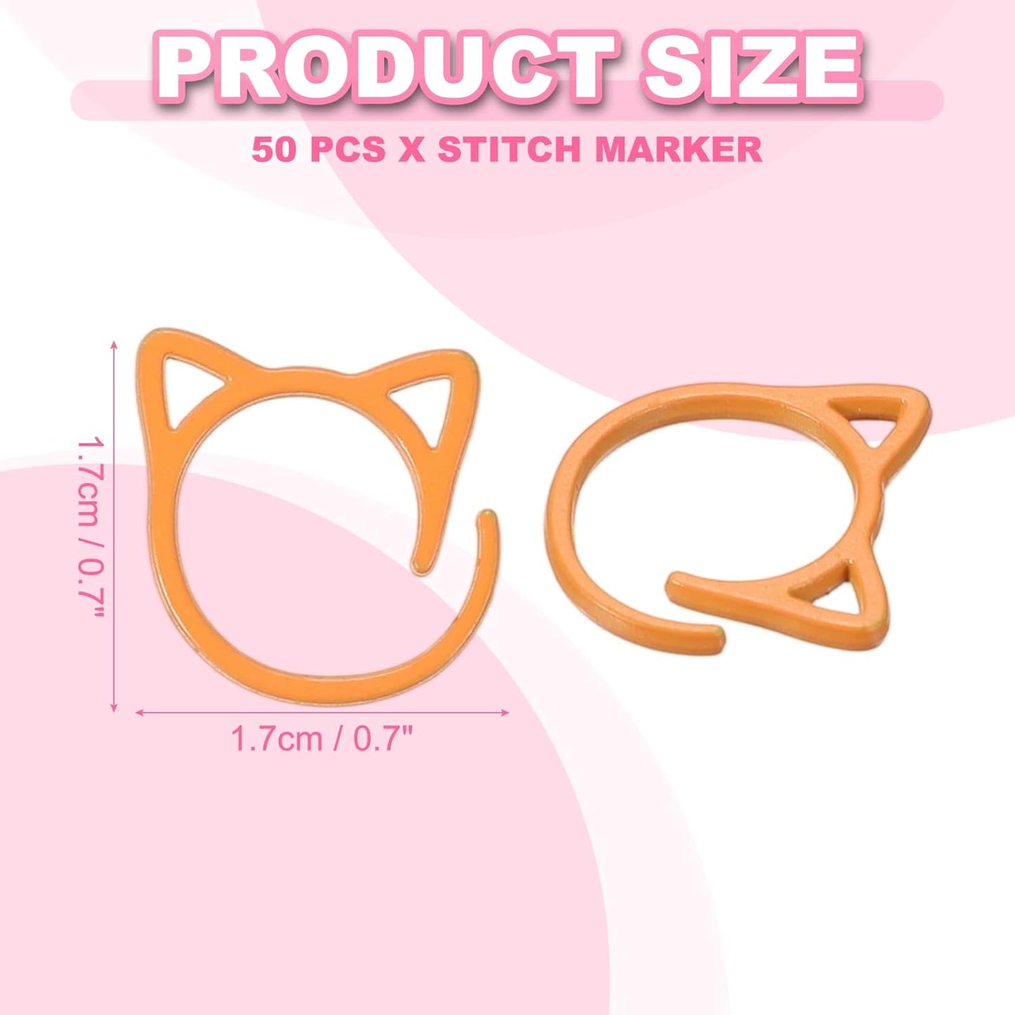 uxcell 50pcs Stitch Markers, Spiral Stitch Markers Crochet Needle Clip Counter Knit Ring Crochet Locking Sewing Accessories for DIY Handcraft Knitting and Crocheting, Orange