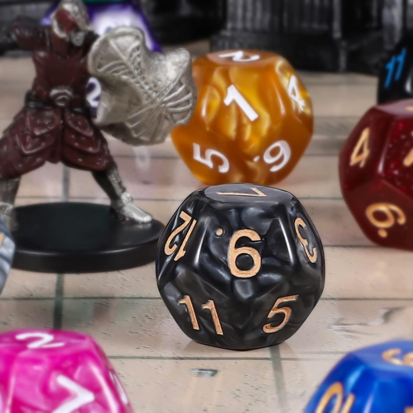CiaraQ DND Polyhedral Dice (100pcs) with A Dice Bag Compatible with Dungeons and Dragons DND RPG MTG Role Playing Table Games (D12 dice, 10 colors-100 pcs)