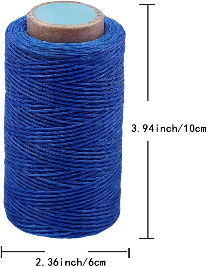 284 Yards Waxed Thread, 210D Heavy Duty Upholstery Wax Thread for Leather Sewing,0.8mm Flat Waxed Linen Cord for Bookbinding/Shoe Repairing/Leather Projects