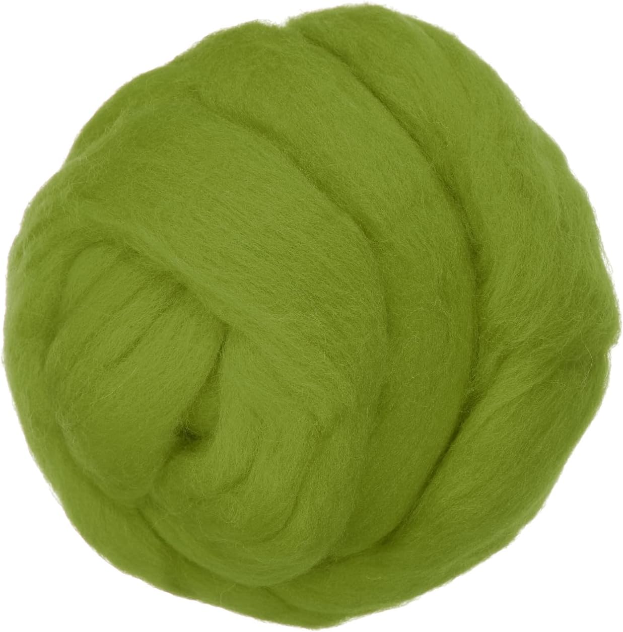 PATIKIL Wool Roving Yarn, 150G/5.3OZ Soft Felting Wool Pure Chunky Roving Yarn Bulk for Needle Felting Knitting Blanket Spinning Weaving DIY Craft, Light Green