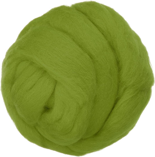 PATIKIL Wool Roving Yarn, 80G/2.82OZ Soft Felting Wool Pure Chunky Roving Yarn Bulk for Needle Felting Knitting Blanket Spinning Weaving DIY Craft, Light Green