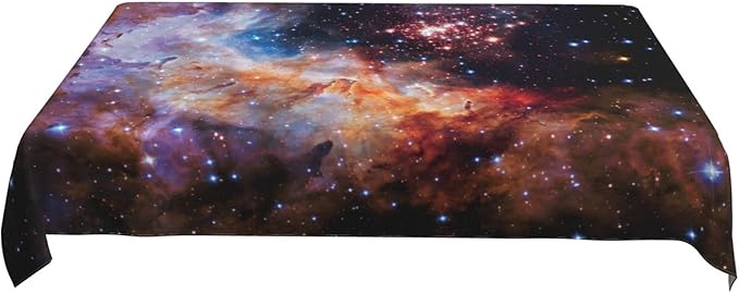Worltoldb Galaxy Tablecloths Polyester Table Cloth for Kitchen Dinning Table Washable Table Cover for Parties Wedding Picnic