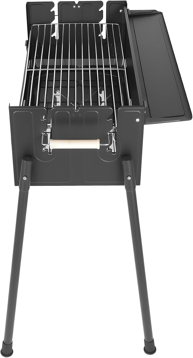 Foldable Charcoal Grills, Hibachi BBQ Portable charcoal grill, Height Adjustable Barbecue Grill for Camping Garden Backyard Party Picnic Travel Outdoor Cooking Hiking Beach