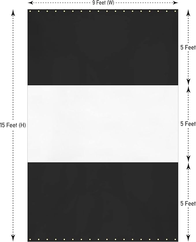 Covers & all Outdoor Clear Panel Curtain, 12 oz Vinyl Outdor Curtains for Patio, Waterproof & Weather Resistant Tarp with Brass Grommets for Pergola, Porch, Gazebos, Balcony (15' H x 9' W feet, Black)