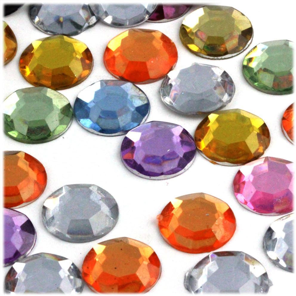 The Crafts Outlet 72pc Rhinestones Round 20mm - Jewel Tone Assortment