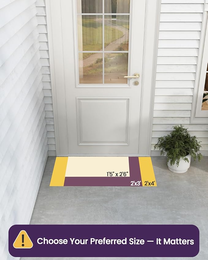 DEXI Front Door Mat Outside Entrance, Heavy Duty Non Slip Low Profile Doormat for Entryway, Trap Dirt and Moisture Welcome Mats, Easy Clean, Patio, Garage, 17x29, Grey