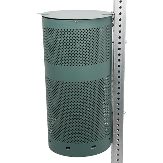 ZERO WASTE USA - Round Outdoor 10 Gallon Capacity Waste Can - 100% Rust-Free, Powder-Coated, Commercial Grade Aluminum to Withstand Weather. 10-Year Warranty (Matte Black)