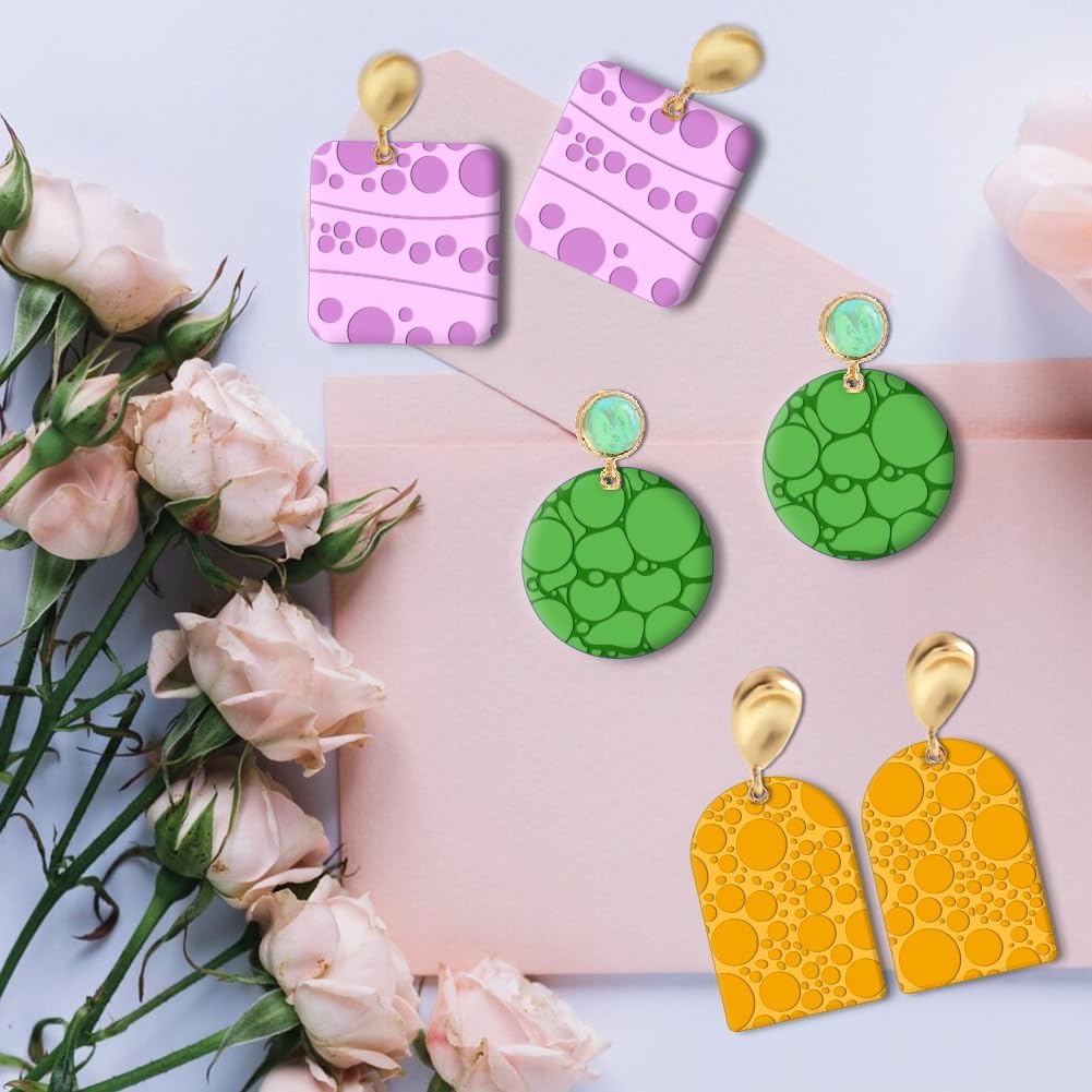 CHGCRAFT Bubbles Silicone Clay Texture Mat Silicone Texture Stamps Clay Modeling Pattern Pad for DIY Clay Jewelry Earrings Clay Mat Stamps for Decorative Card Making