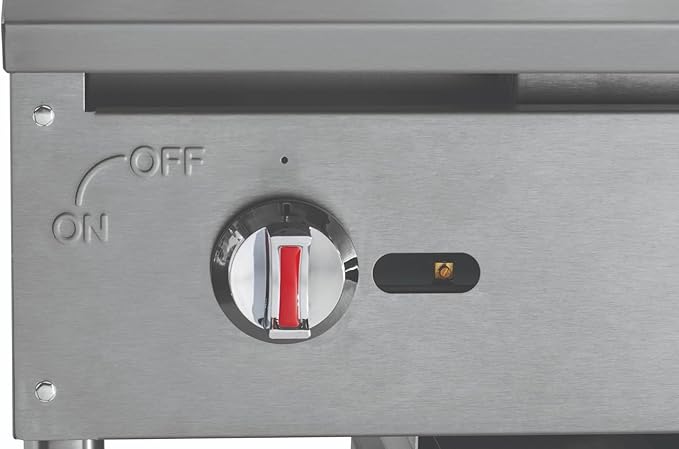 Kratos 36" Wide Commercial Countertop Griddle, Gas Hot Plate for Restaurants, Manual Controls, 3 Independent Burners, Powerful 90,000 BTU Output (29Y-005)