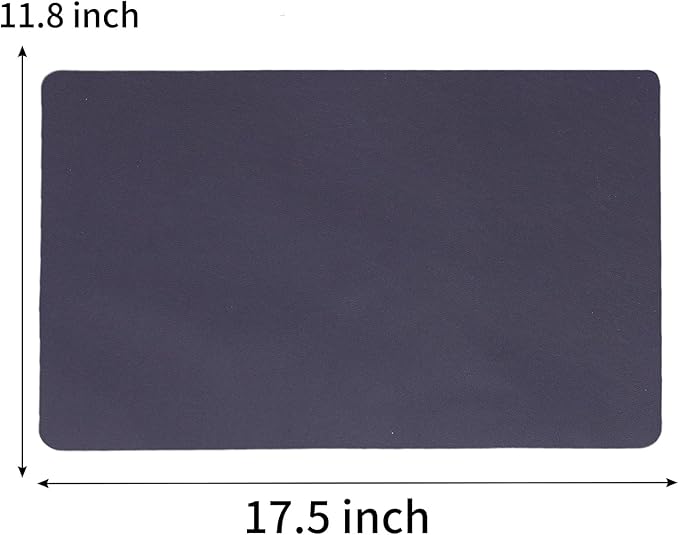 Faux Leather Placemats Set of 6,Reversible PU Placemat for Dining Table,Waterproof Table Mats Heat Resistant Wipeable Anti Slip Washable,Modern Table Protectors(Black and Red)