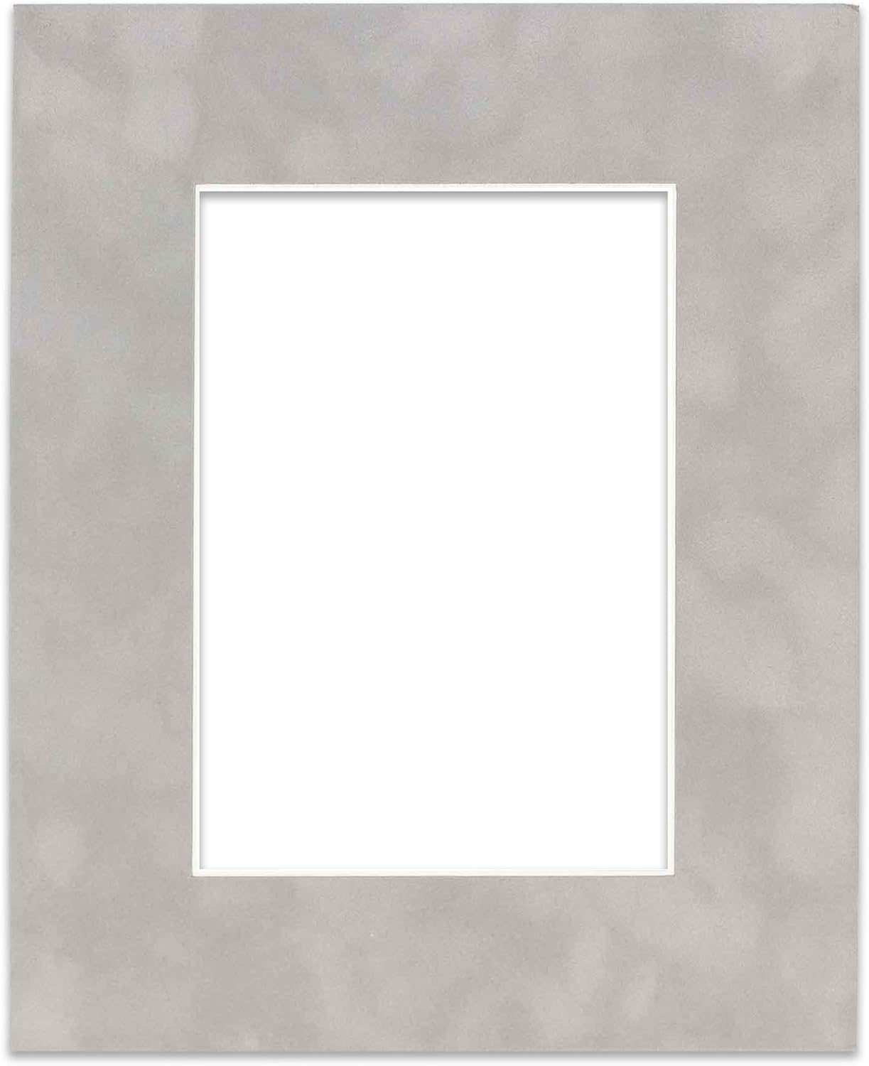 Pack of 25 Acid Free 11x14 Mats Bevel Cut for 8.5x11 Photos - Light Grey Suede Precut Matboards For Pictures, Photos, Framing - 4-ply Thickness