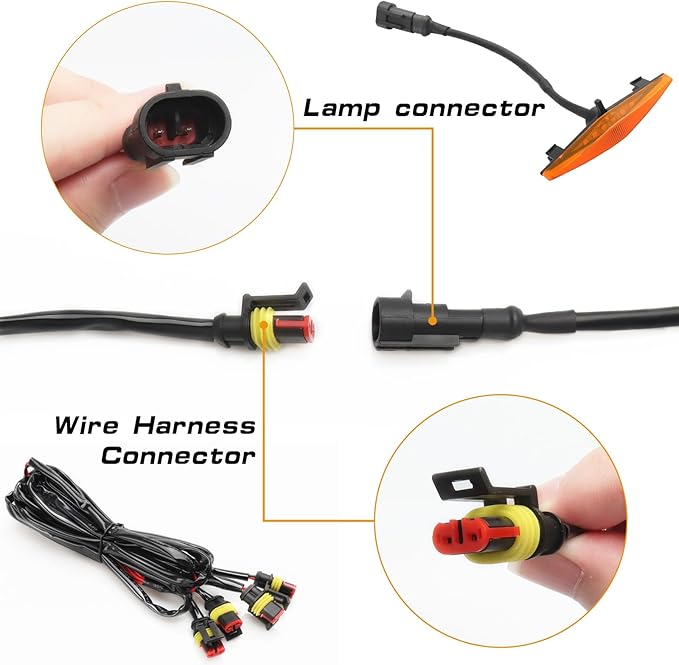 4 PCS Grill Led Lights, Amber Raptoor Grille Lights Plug Play Car Accessories for Toyota 4Runner 2014-2024 TRD Pro Grille and 2014-2019 SR5, Premium, Limited, TRD Off-Road (Amber)