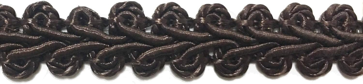 BEL AVENIR Braid Trim 1/2 inch 13.6 Yards French Gimp Basic Sewing Polyester DIY Crafts Costume Home Decorative (Dark Coffee)