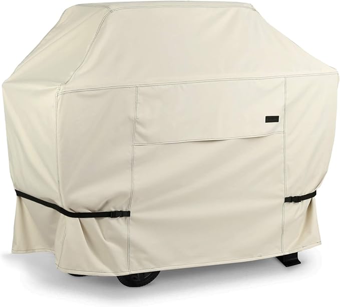 NettyPro Grill Cover Heavy Duty Waterproof 64 inch, Outdoor 2-3 Burners Gas BBQ Cover for Outside Weber, Char-Broil, Brinkmann, Nexgrill Barbecue, Beige
